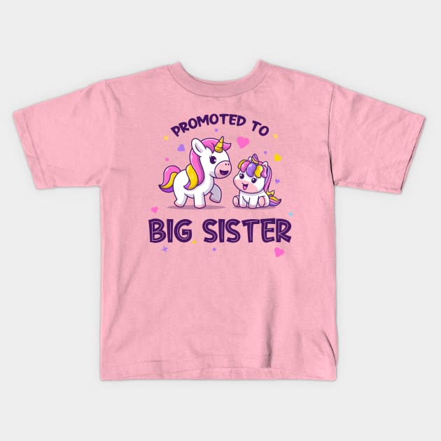 Promoted to big sister (on light colors) Kids T-Shirt by Messy Nessie